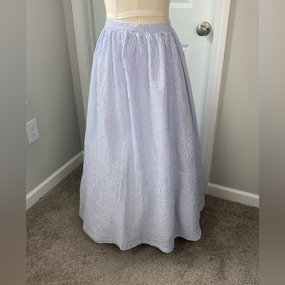 Handmade Victorian Cotton Seersucker Summer Skirt